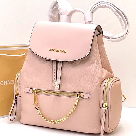 Michael Kors Handbags - MICHAEL KORS
Jet Set Medium Pebbled Leather Backpack POWDER BLUSH COLOR
